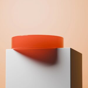 Blush pastel sculptural bubble cube candle on a neutral background